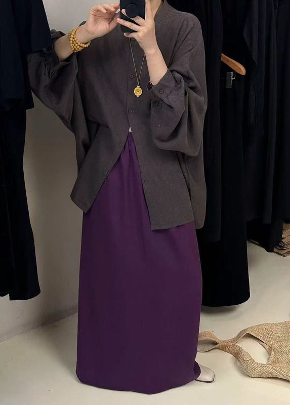 娜美原创 设计感结构裁片亚麻衬衫长袖开衫衬衣秋季新款通勤上衣|undefined