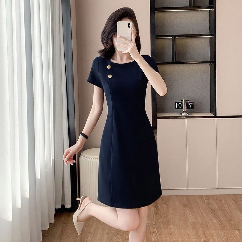 Professional Dress with a Goddess-Like Elegance, High-End Customer Service Uniform for Property Front Desk Reception and Sales Department, Summer Wear Professional Dress with a Goddess-Like Elegance, High-End Customer Service Uniform for Property Front Desk Reception and Sales Department, Summer Wear