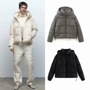 2023 Winter Women's Wear ZA European and American Cross-border Thickened Down Cotton-padded Warm Hooded Bread Clothing 3046223