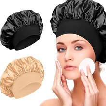 Amazon Cross-Border Foreign Trade Wide-Brimmed High-Elastic Headscarf Beauty Cap Shower Cap Hair Care Cap Women's Care Satin Nightcap