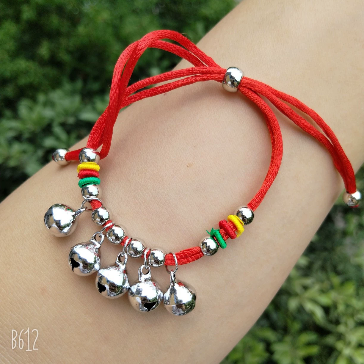Woven Red Rope Bracelet, Miao/Tibetan Silver Alloy Charms, Ankle & Wrist, Multiple Styles