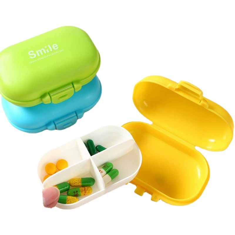 Фабрика прямые поставки 4 сетки аптечка дорожный портативный Macaron 4 сетки мини пластиковый маленький аптечка ящик для хранения печать