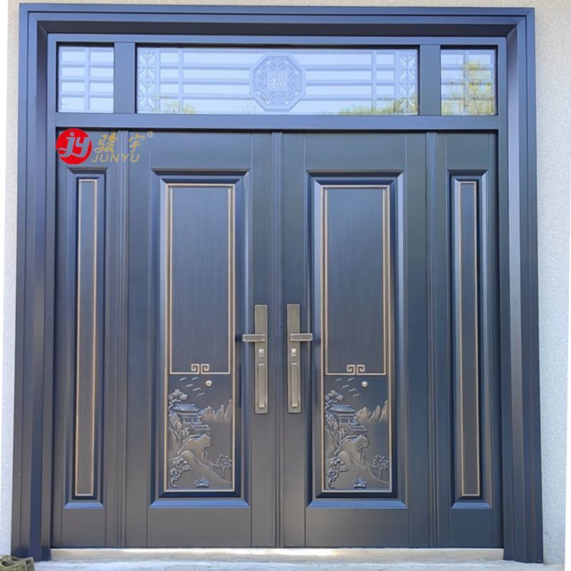 Self-Built House Rural Gate Villa Gate Zinc Alloy Gate Double Door Entrance Double Door Courtyard Gate Four-Door