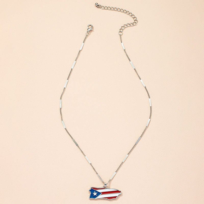 Korea retro fashion flag pendant necklace wholesale nihaojewelry