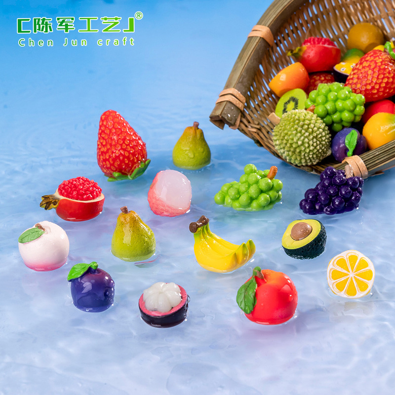 Micro Landscape Realistic Fruit Strawberry Durian Simulation Food Play DIY Cake Baking Decorations Accessories Mini Small Pendulum