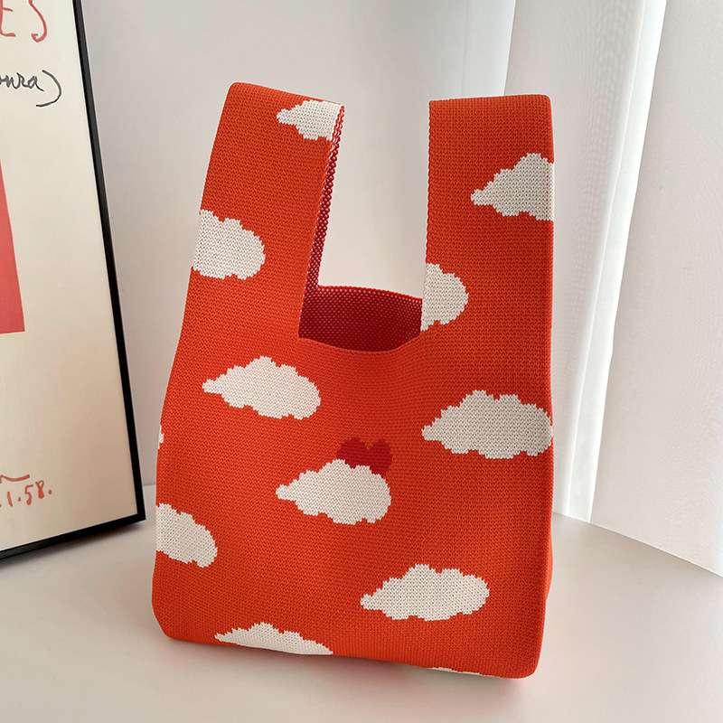 Bolsos, diseño de nicho femenino, bolso de punto personalizado, bolso tejido de un solo hombro de punto de todo fósforo, bolso de mano, bolso de mano