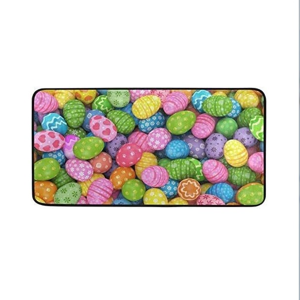 Easter Egg Crystal Velvet Floor Mat Non-slip Kitchen Door Rug_voghion.com