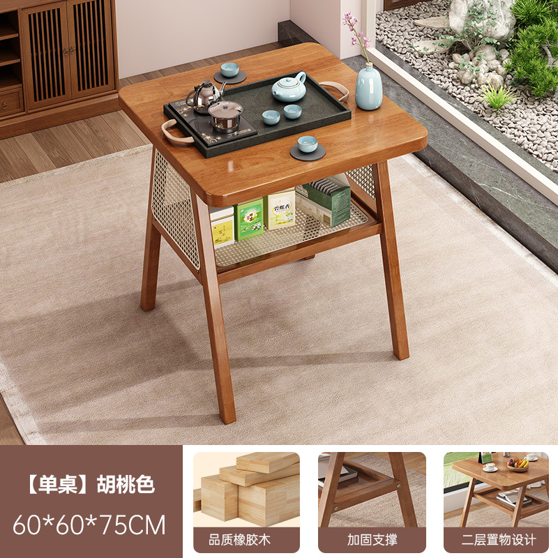 Sillas caseras caseras pequeñas mesas y sillas de comedor de balcón mesas cuadradas casuales de caña modernas y simples al aire libre