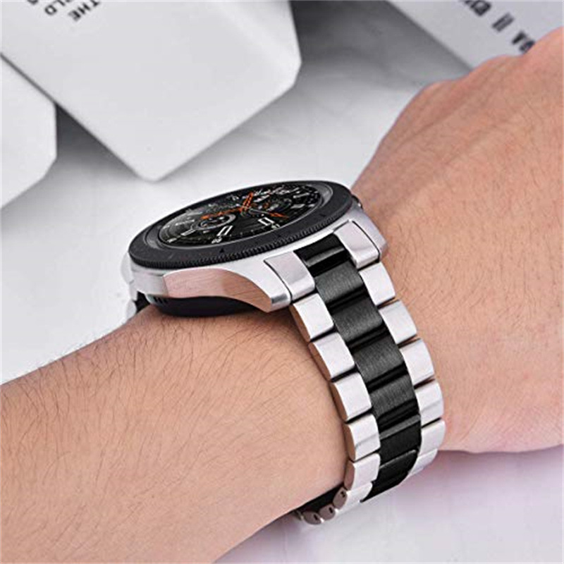 22mm Polad Saat Qayışı Samsung Watch üçün, Üç Muncuq