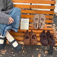 2025冬季新款复古休闲平底加绒保暖勃肯鞋女圆头百搭系带软底单鞋