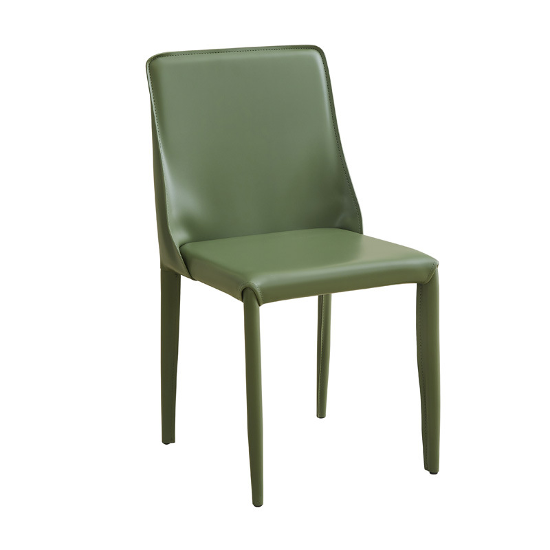 Sillas de comedor de cuero de silla de montar italianas domésticas simples sillas de patrón de sala de comedor de hotel taburetes de comedor