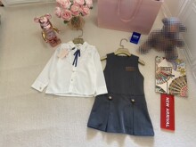 女童学院风连衣裙2025秋装洋气儿童衬衫制服jk背心裙两件套装春秋