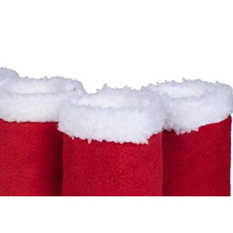 Fábrica en stock y entrega rápida polainas de caballo de Navidad polainas de caballo de terciopelo de burbuja de Año Nuevo polainas de caballo cálido entrega de una pieza