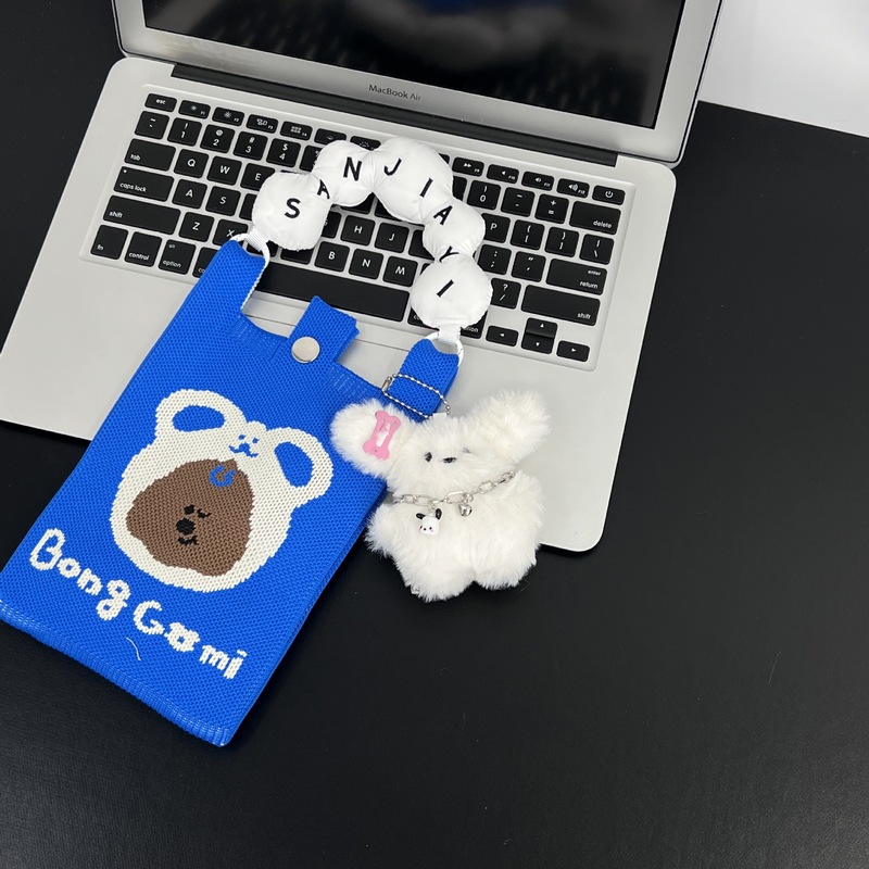 新しいかわいい韓国スタイルのスクエアバッグ漫画ニットバッグ携帯電話バッグ多用途ミニショルダークロスボディハンドバッグ女性のための|undefined
