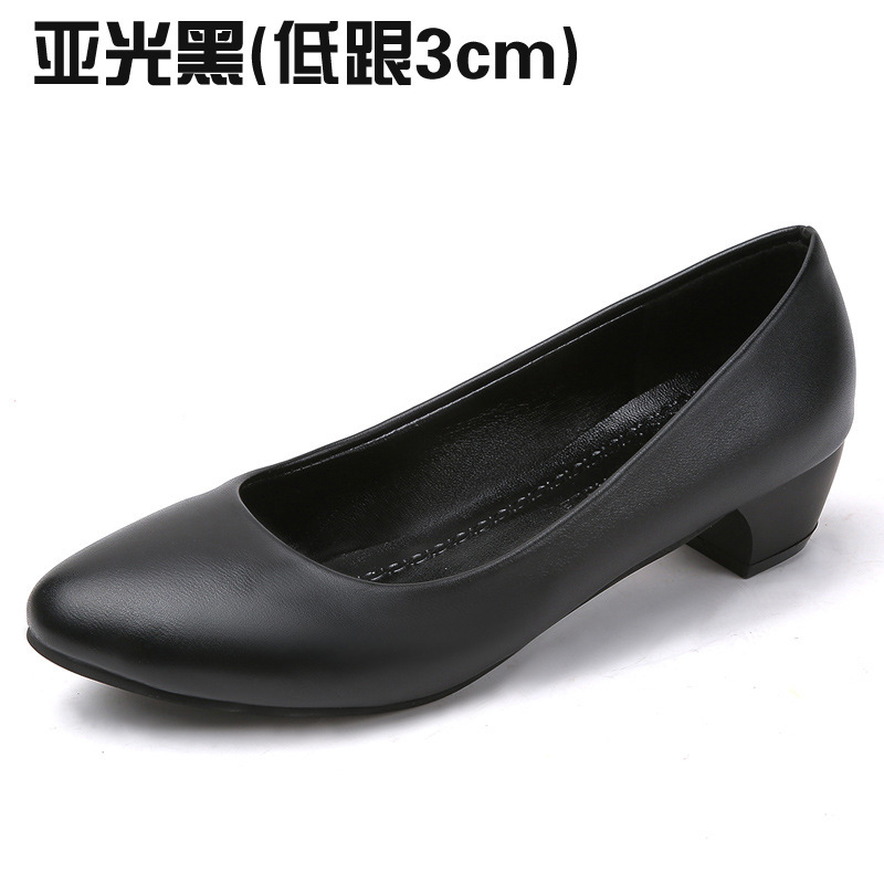 Yuguang black 3 cm low heel