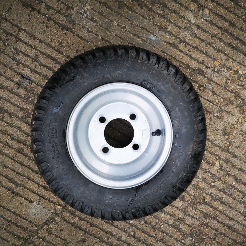 400-10 Vacuum Tire 45cm Cart Wheel Traction Wheel Trailer Wheel Construction Site Inflatable Tricycle Rear Wheel Complete Set