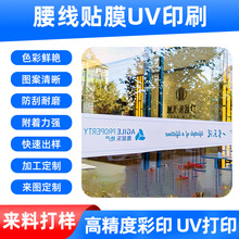彩印磨砂透明镂空玻璃腰线办公玻璃门防撞条腰线贴膜UV打印玻璃贴