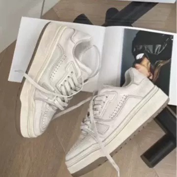 红韵～真皮厚底板鞋女款新款秋季爆款百搭增高小白鞋休闲运动鞋