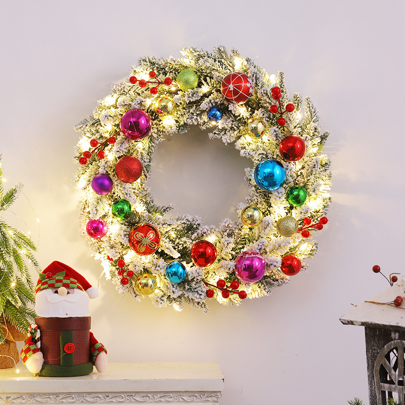 Amazon está dedicado a Navidad Garland ratán decoración simulación flocado Garland ventana puerta colgando centro comercial escena diseño