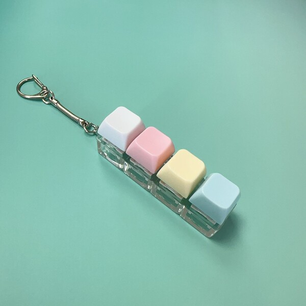 Cross-Border 4-Key Decompression Button Tester Mechanical Keyboard Toy Finger Pinch Stress Relief Toy Keychain