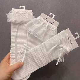 织吖织25夏季薄款儿童袜子女童韩系网眼中筒袜小童宝宝小腿袜透气