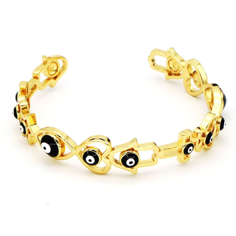 Simple Style Devilu0027S Eye Copper Enamel Bangle 1 Piece