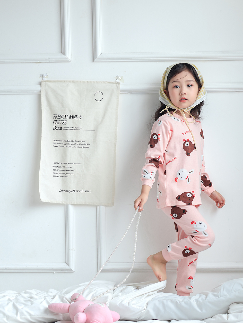 Nuevos niños chaquetas de otoño pantalones de otoño niños ropa interior base set de algodón niñas pijamas bebés ropa para el hogar al por mayor