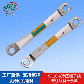 直供10平方黄绿接地线 电动汽车充电桩用线 SC10-6紫铜冷压端子线