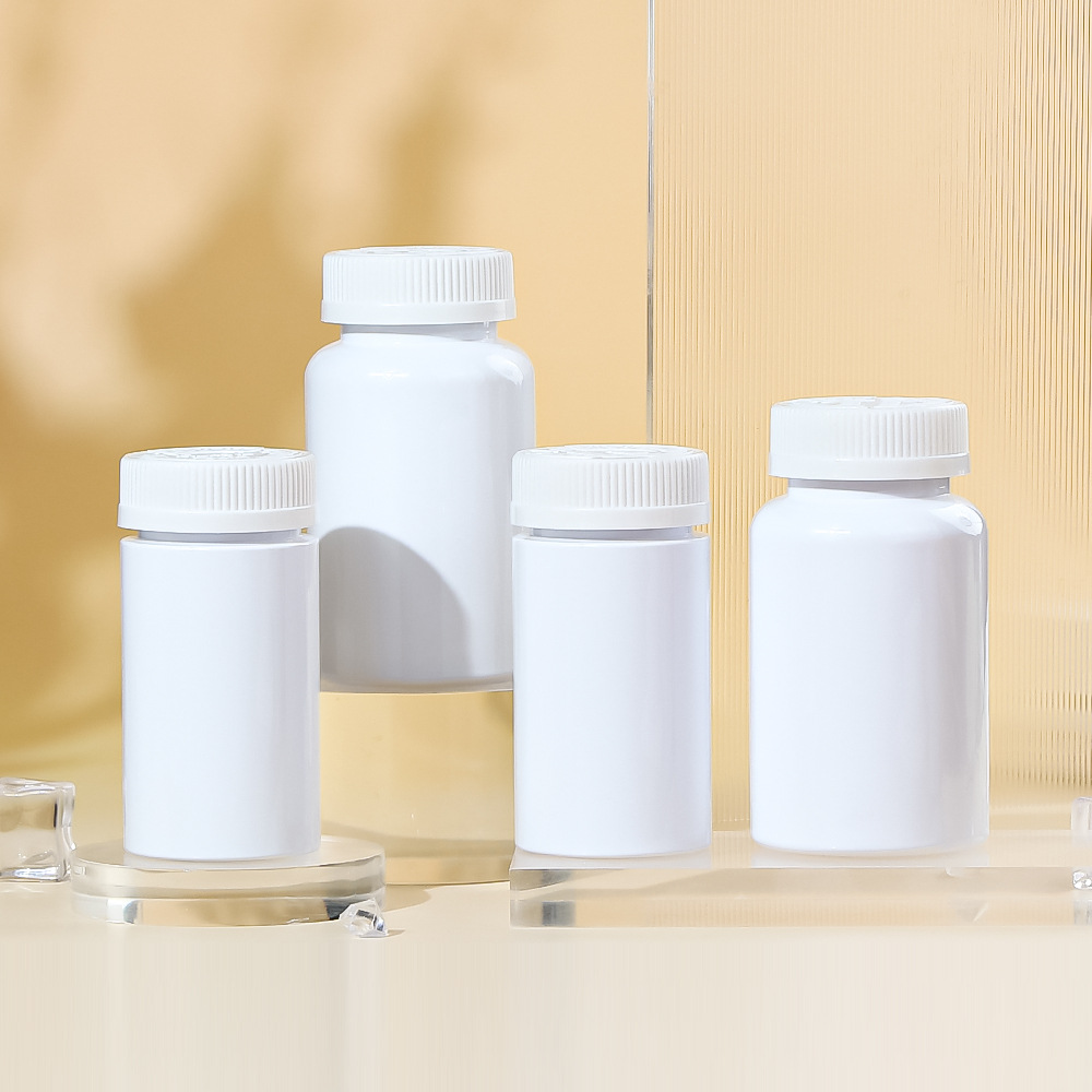 pet塑料白色钙片空罐 150g维生素保健品瓶子直身瓶 圆肩药瓶200cc