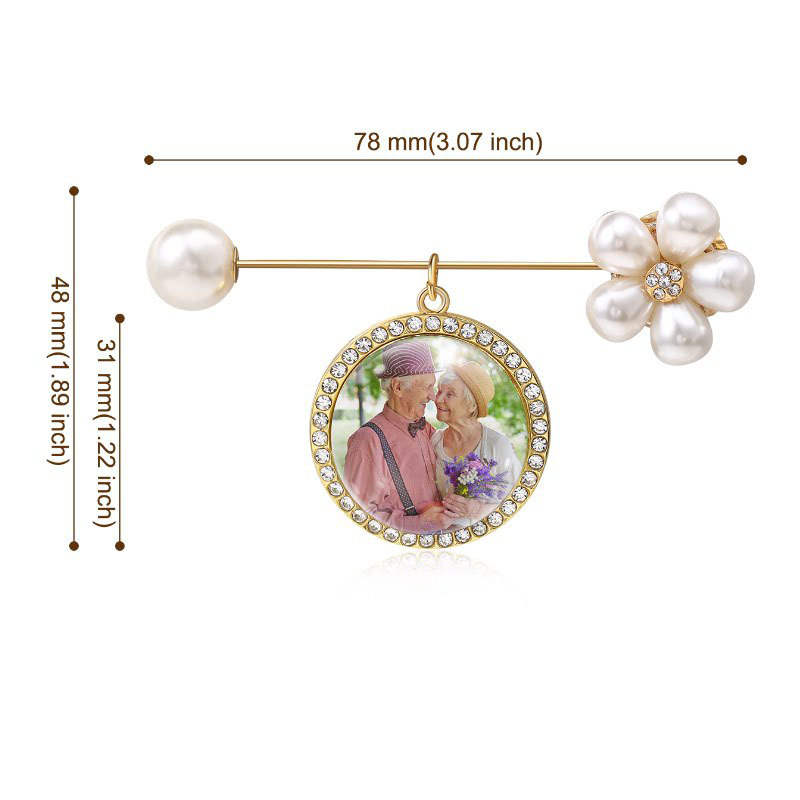 New Fashion Pearl Brooch, Wedding Bouquet Gift Peripherals, Time Gem Tray Photo Pendant
