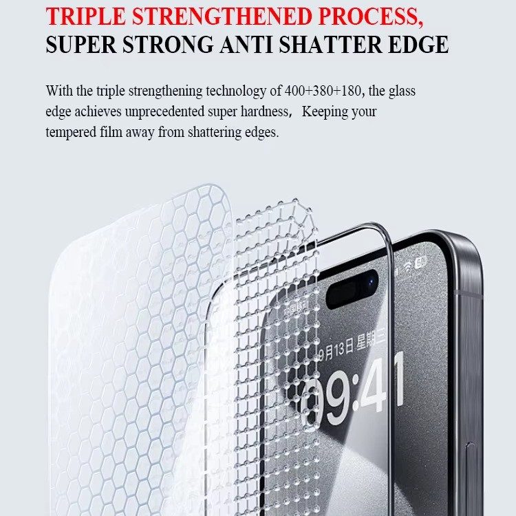 Aplicable película templada iPhone16ProMax Apple 15Plus almacenamiento sin polvo película de alta definición 14 segunda película de serigrafía