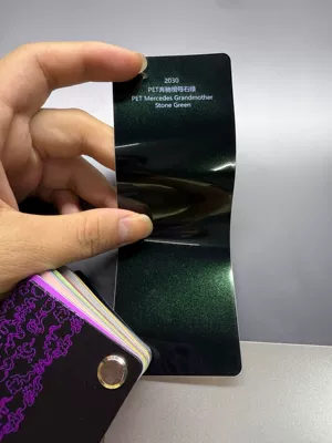Auto Color Change Film color change film in mother-of-pearl green - pet-mercedes-benz-emerald-green-15215m