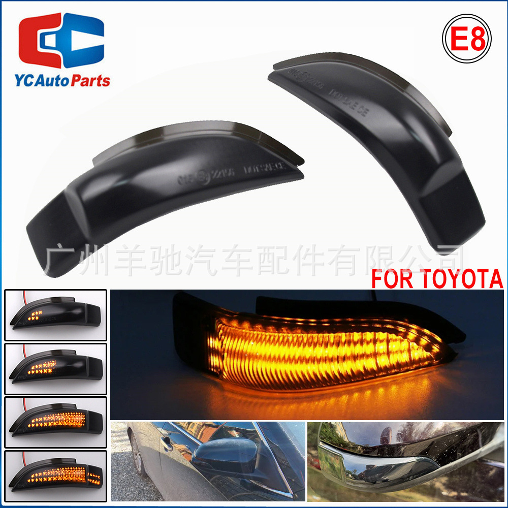 Aplicable a Toyota Corolla Yaris Camry Prius espejo retrovisor LED corriente luz de dirección