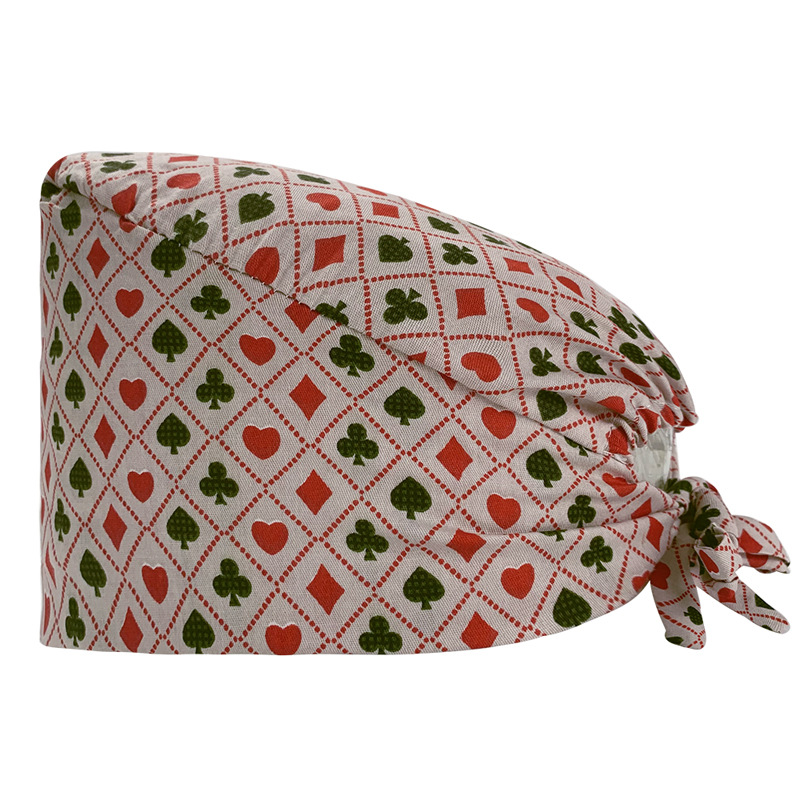 Gorro de Enfermera Coreano Fresco y Lindo, 100% Algodón, Gorro de Médico, Dentista, Estética y Salón de Belleza con Estampado Lindo.