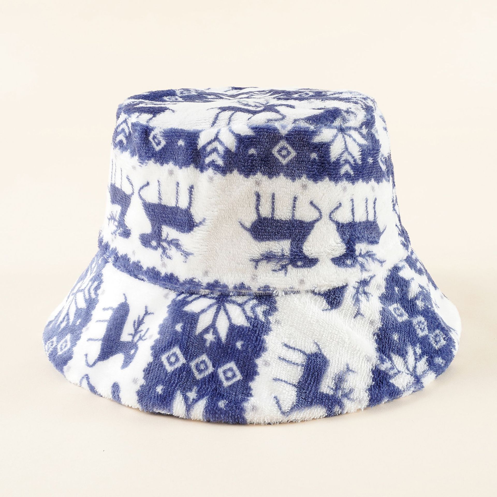 El otoño y el Invierno DE LA Navidad de peluche sombrero de leopardo hembra pescador sombrero alces de dibujos animados simple cubo Sombrero estilo Japonés Cuenca del sombrero