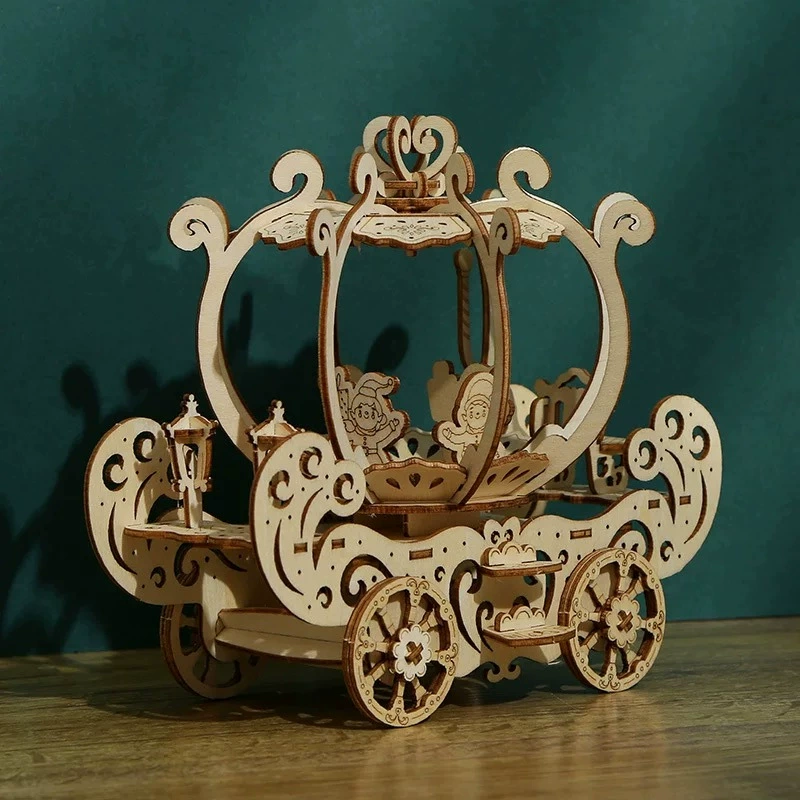 Wooden brainteaser, rotating constructor, smart toy, DIY, 3D