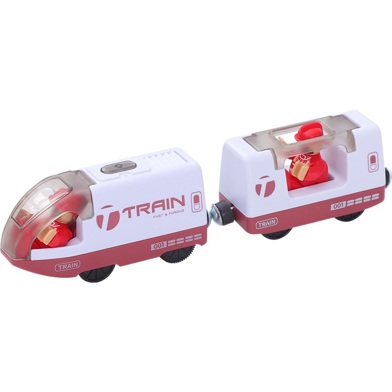 Children's electric train with driver charging suit compatible with Thomas brio Mickey Rabbit wooden track toy