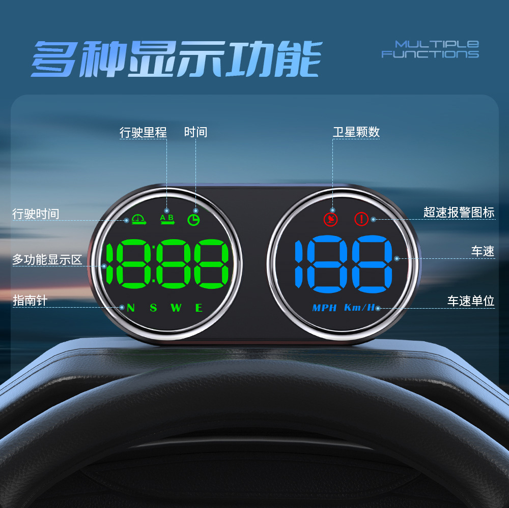 New G28 High-Definition Car Hud Instrument Dual-Screen Display Gps Speedometer Multi-Functional Universal Car Dashboard