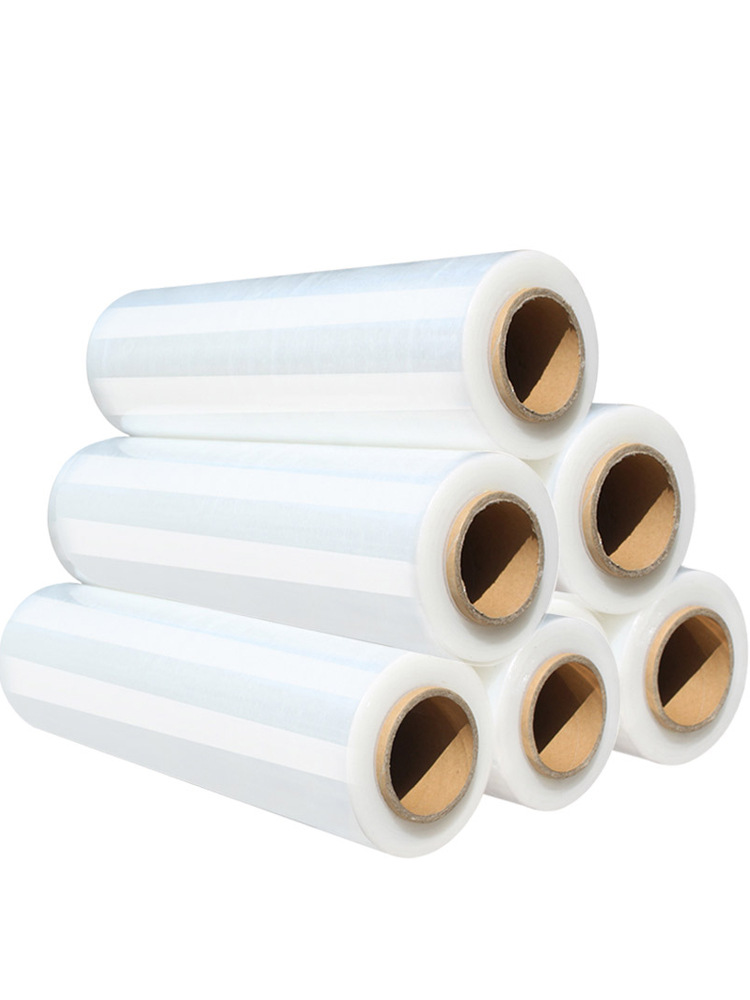 pe缠绕膜45cm托盘打包透明拉伸膜自粘塑料薄膜工业保鲜膜 批发