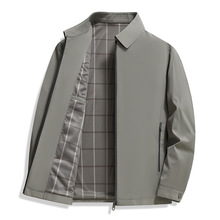 夹克男士商务外套2025新款舒适中老年爸爸装翻领款春季上衣