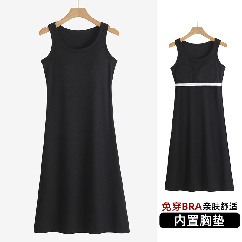 Cross-border dropshipping women's summer vest dress, light luxury high-end dress with chest pads, women's long dress Cross-border dropshipping women's summer vest dress, light luxury high-end dress with chest pads, women's long dress