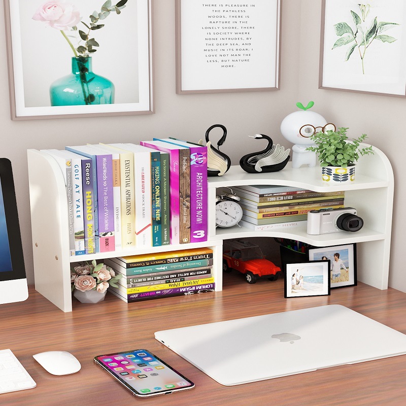 Bookshelf desk storage rack student desk bookcase storage unit wooden home economical combination simple small bookshelf