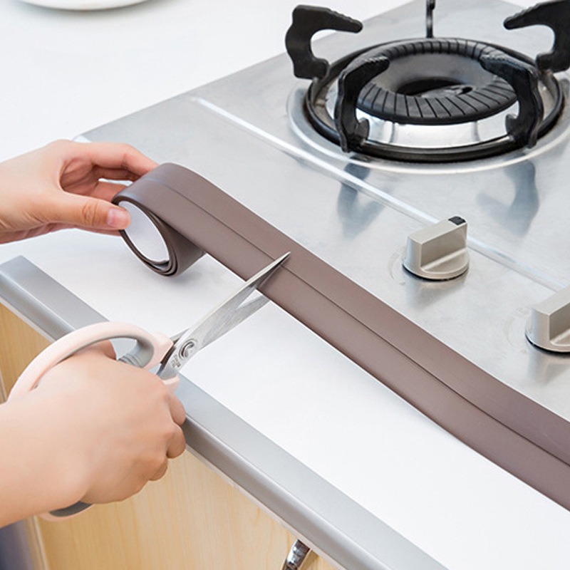 Cintas impermeables de cocina, juntas de cocina, sellos de costura, huecos de esquina a prueba de humedad, antifungal, pegado al baño, bordas de goma de plástico