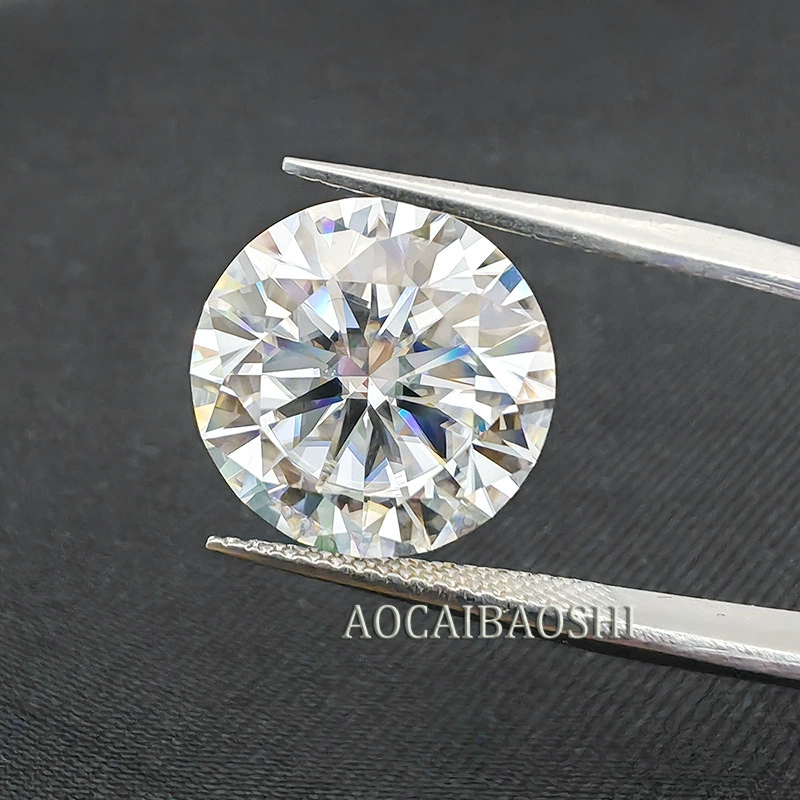Синтетический камень Aocai Baoshi, сертифицированный GRA, муассанит круглой огранки, цвет DGH, проходит проверку, высококачественный, россыпью.