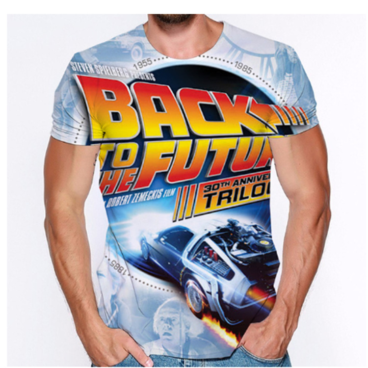 Source manufacturers foreign trade summer 3D digital T-shirt 2021 New European and American trend printed short sleeve