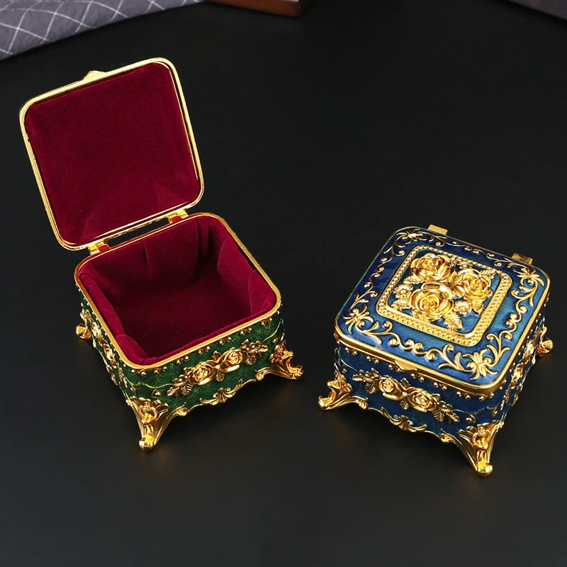 Retro storage system, creative enamel, table jewelry, storage box, roses