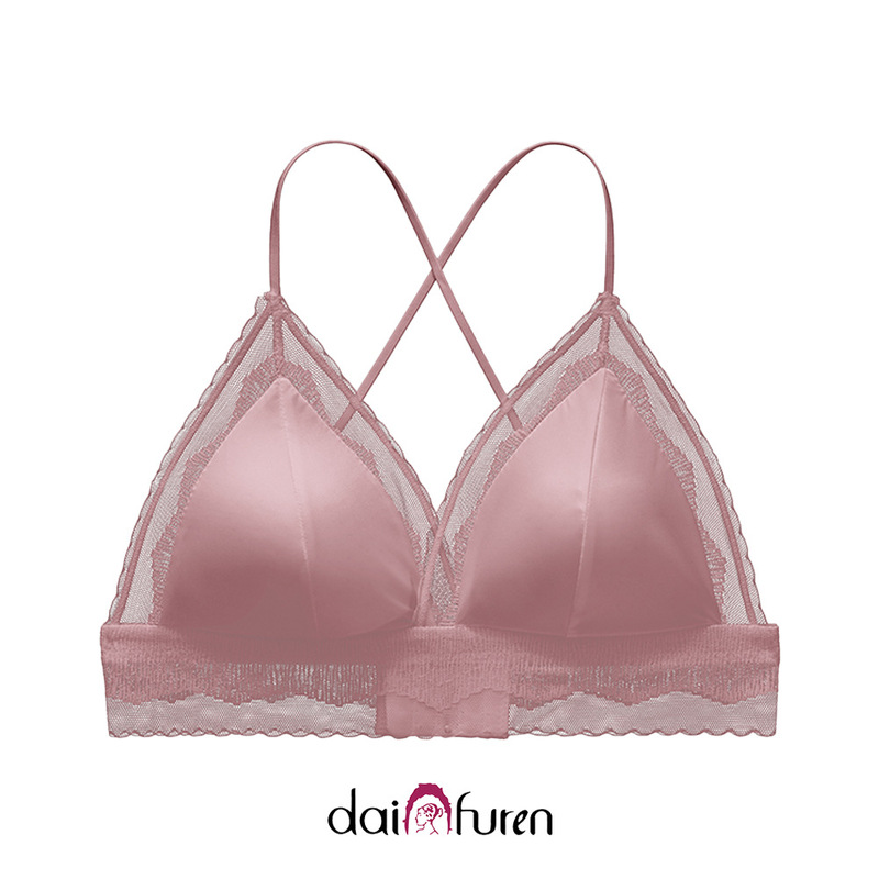 Sexy Lace Underwear Women's French Satin Triangle Cup Comfortable Push-up Beautiful Back Underwear Lightweight Breathable Bra suit