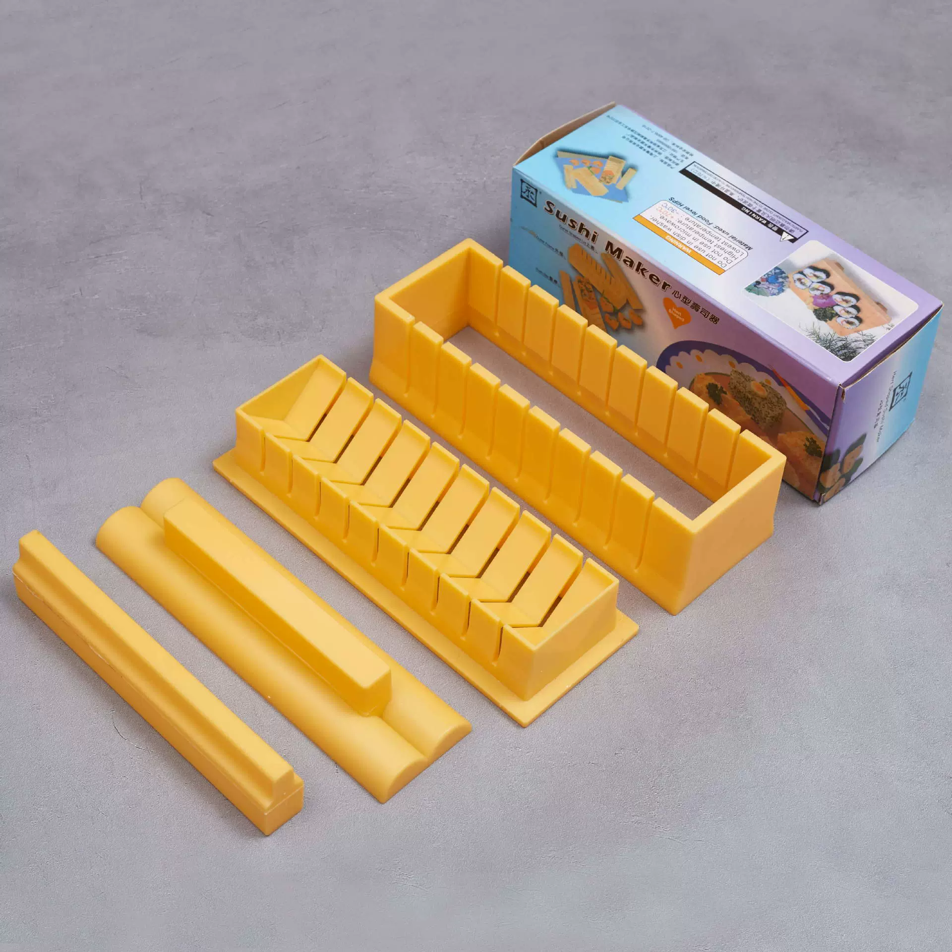 新款加厚加长心型寿司器寿司模具料理工具套装海苔饭团寿司机