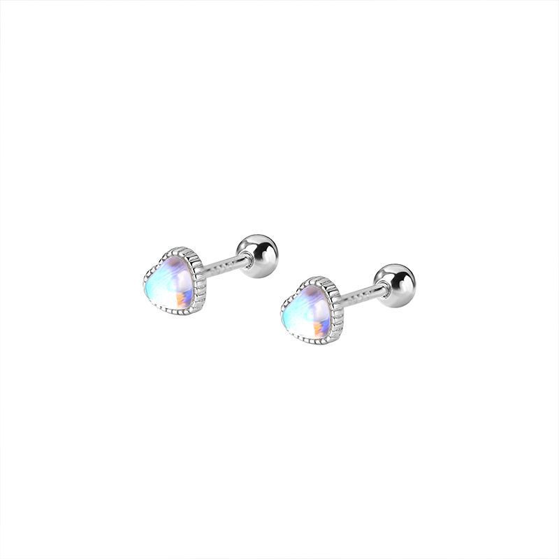 Viti in argento puro, versione coreana femminile, amore personalizzato, orecchini in pietra di luna, orecchini dolci e freschi_voghion.com