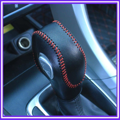 Tefu Ruis Fox Escape gear Sürətlər qutusu və əl tormozu başlıqları - 15-19-ford-escort-black-leather-with-red-stitching-genuine-leather